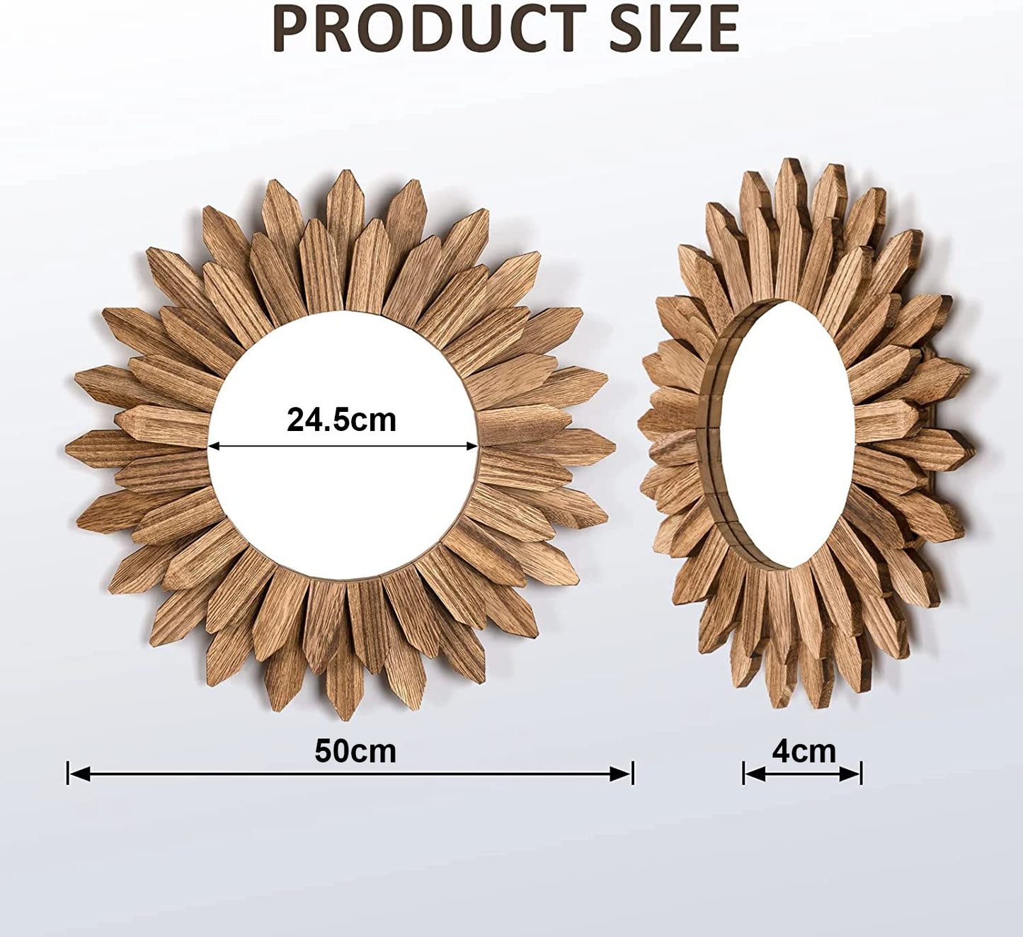12 inch Sunburst Boho Mirror